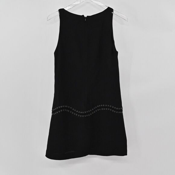 RAMY BROOK Dress Sz 2 Black Grommet Lace Up Drop Waist V Neck Shift Sleeveless - Picture 5 of 12